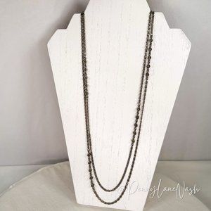 Vintage Twisted Rope Chain w/ Cube Spaced Necklace